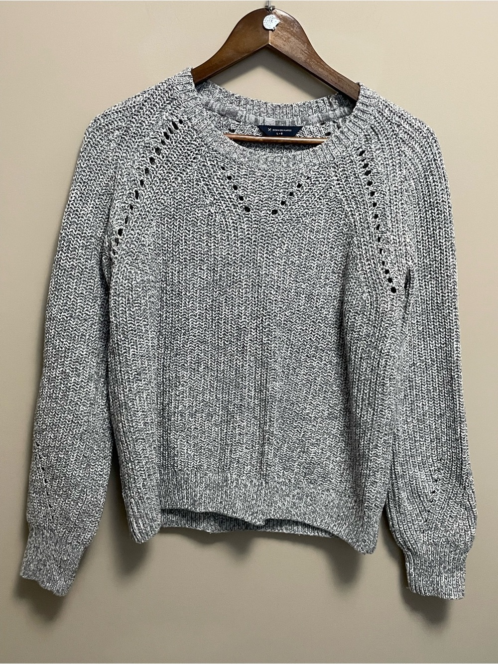 Denver Hayes Gray Marled Crewneck Sweater Women’s Large